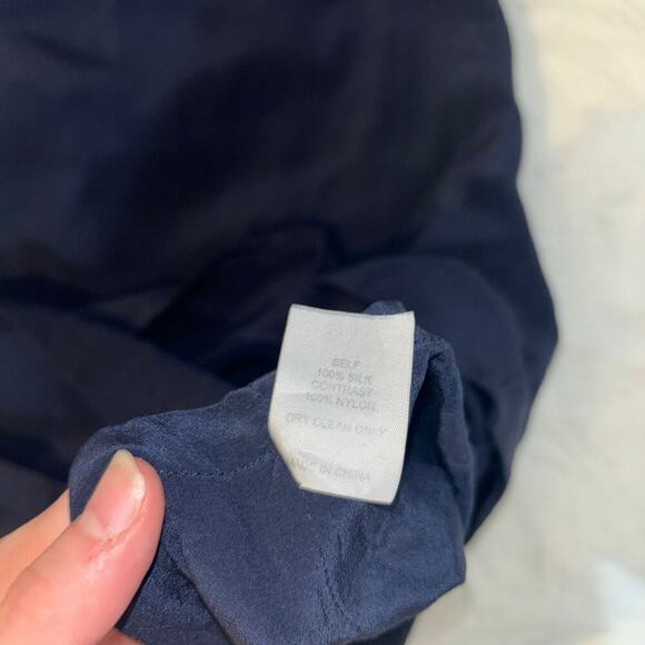 YaYa Aflalo 100% Silk Navy Dress w/ Black Lace Accent - Size PS - Picture 15 of 16